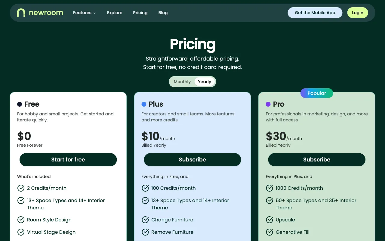 newroom.io — pricing page