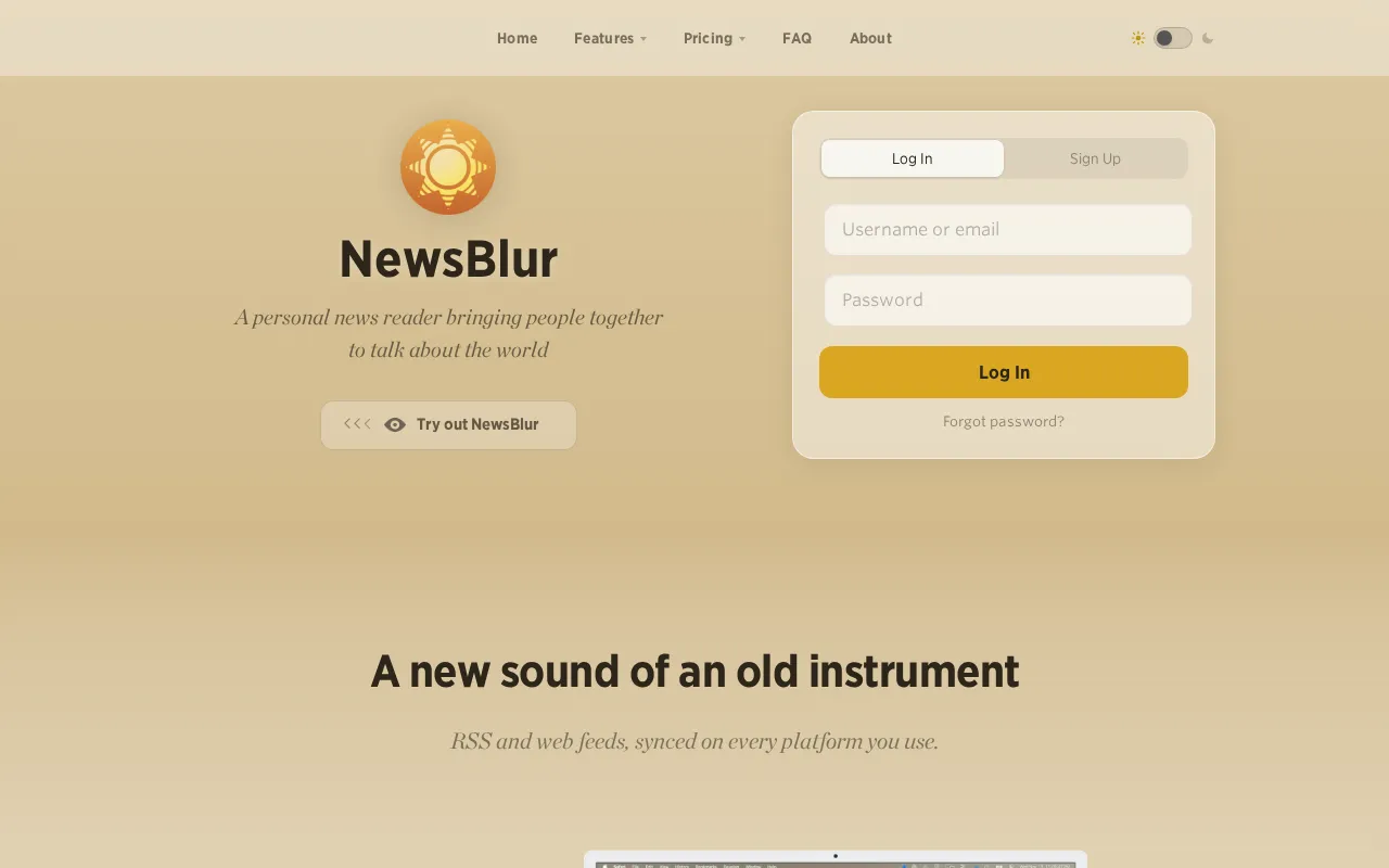 Newsblur — preview screenshot