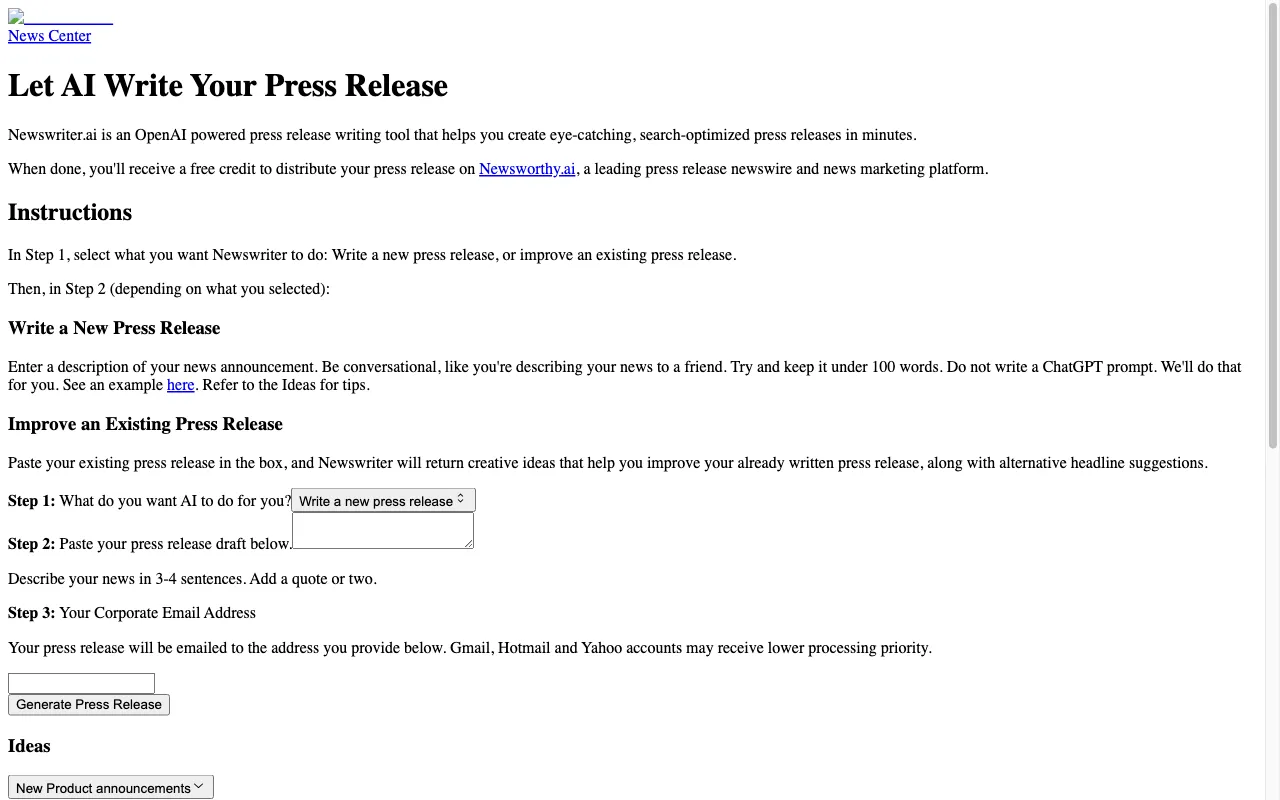 Newswriter.ai — preview screenshot
