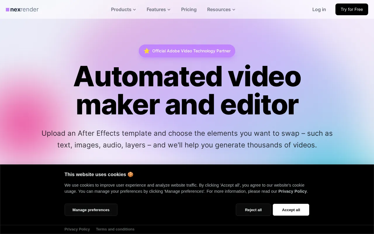 Nexrender — preview screenshot
