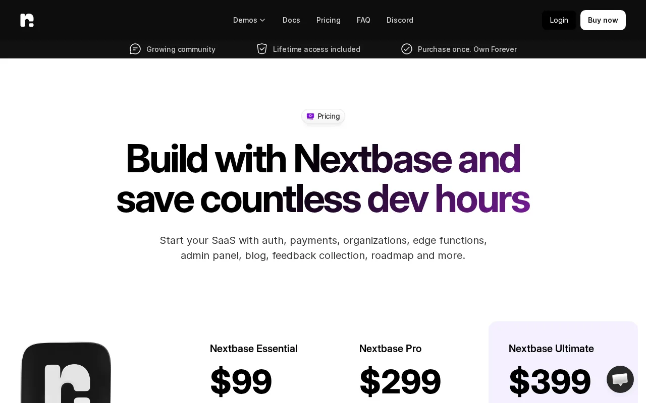 NextBase — pricing page