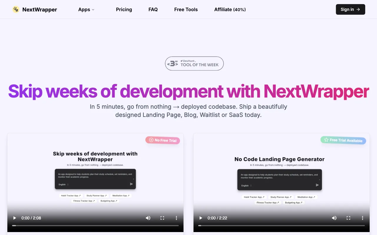 NextWrapper — preview screenshot