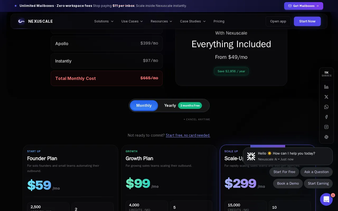 Nexuscale AI — pricing page