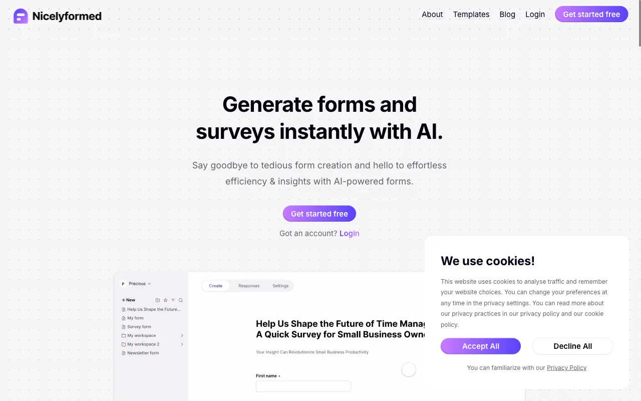 Nicelyformed — preview screenshot