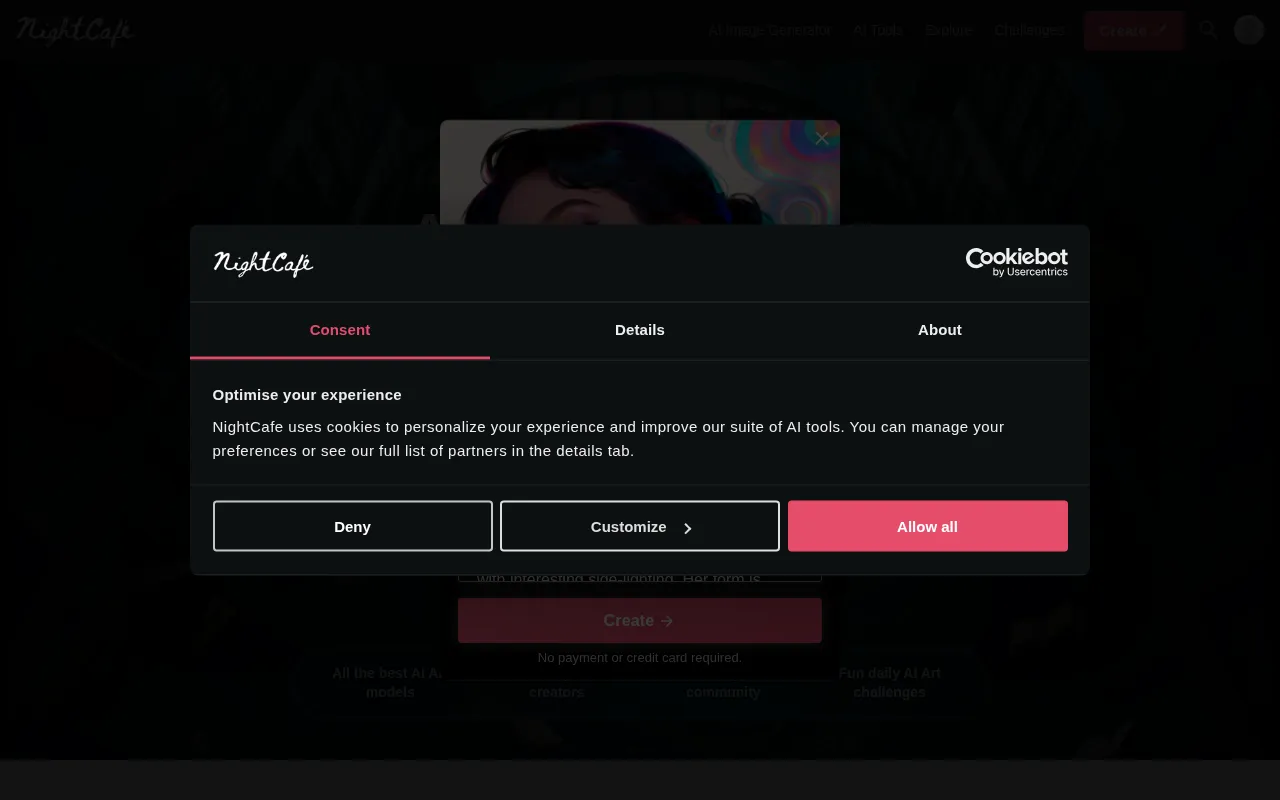 NightCafe Studio — preview screenshot