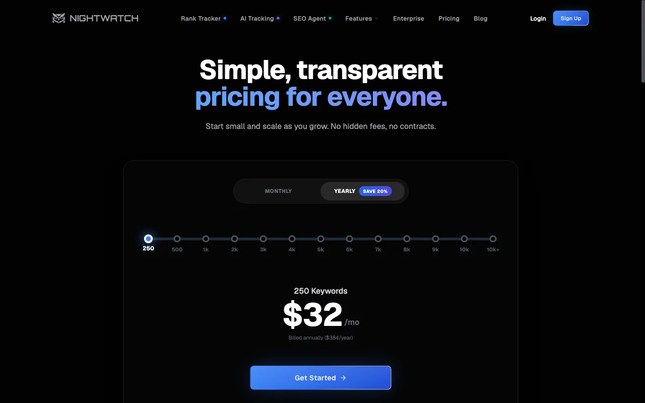 Nightwatch — pricing page