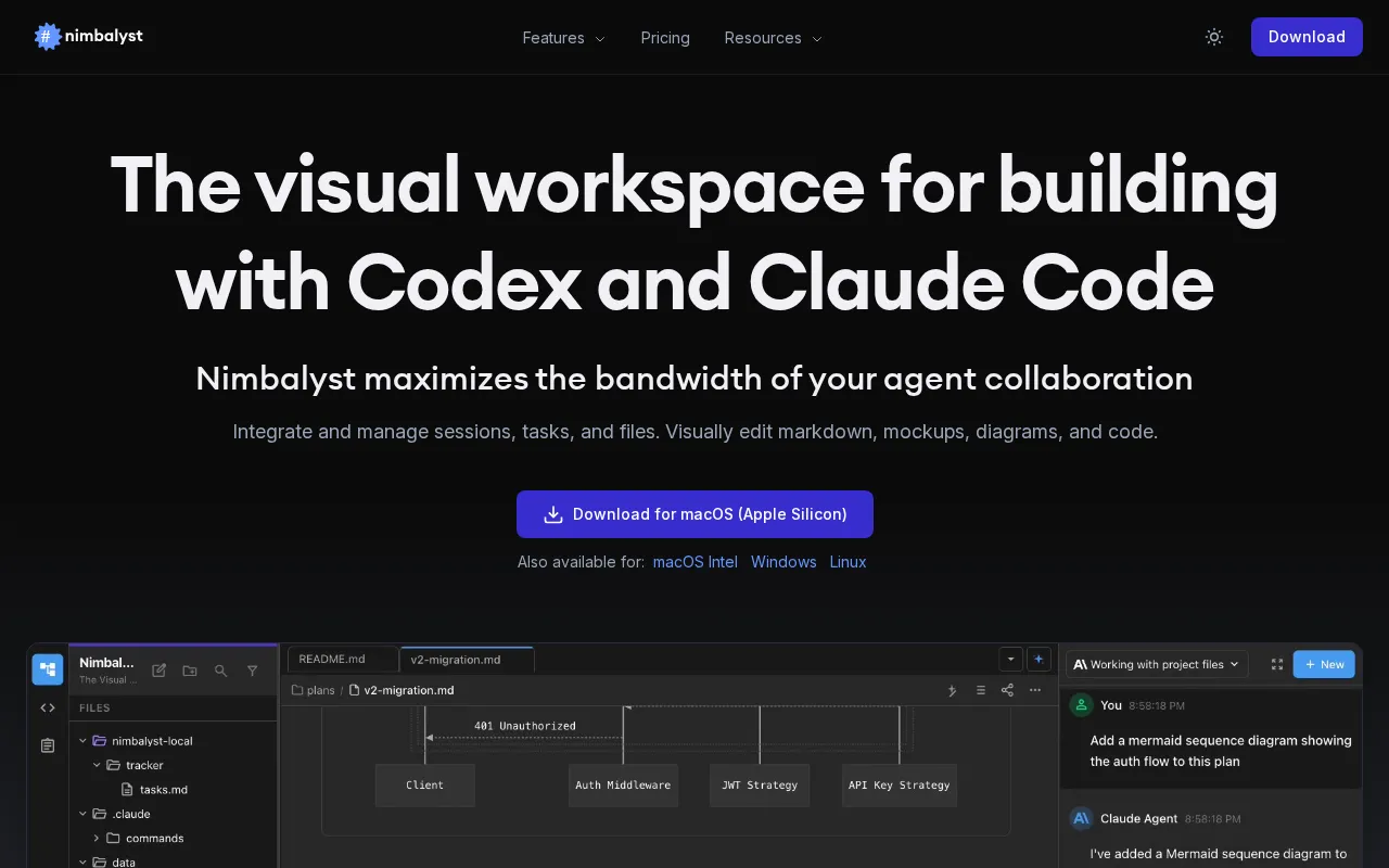Nimbalyst — preview screenshot