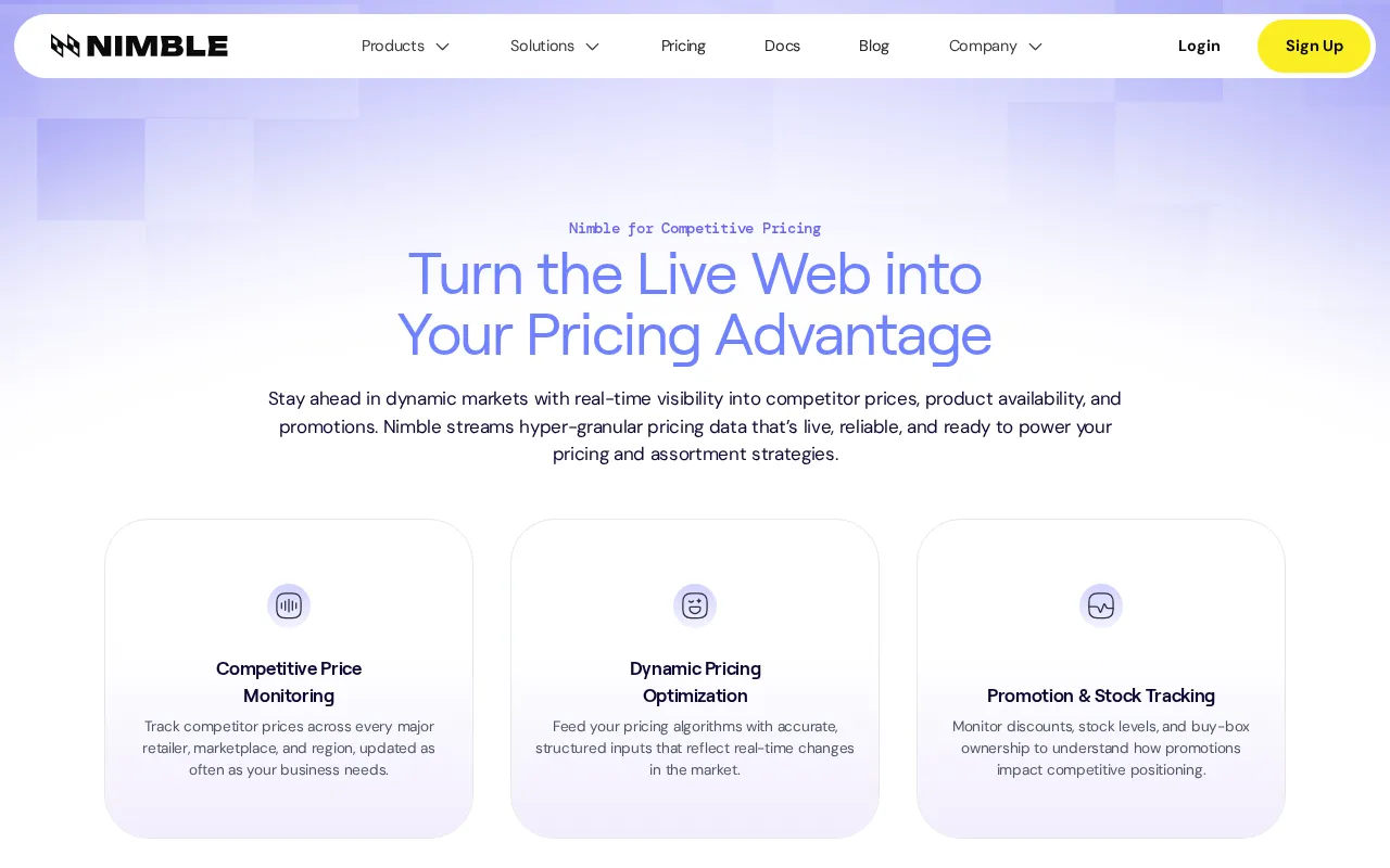 Nimbleway — pricing page