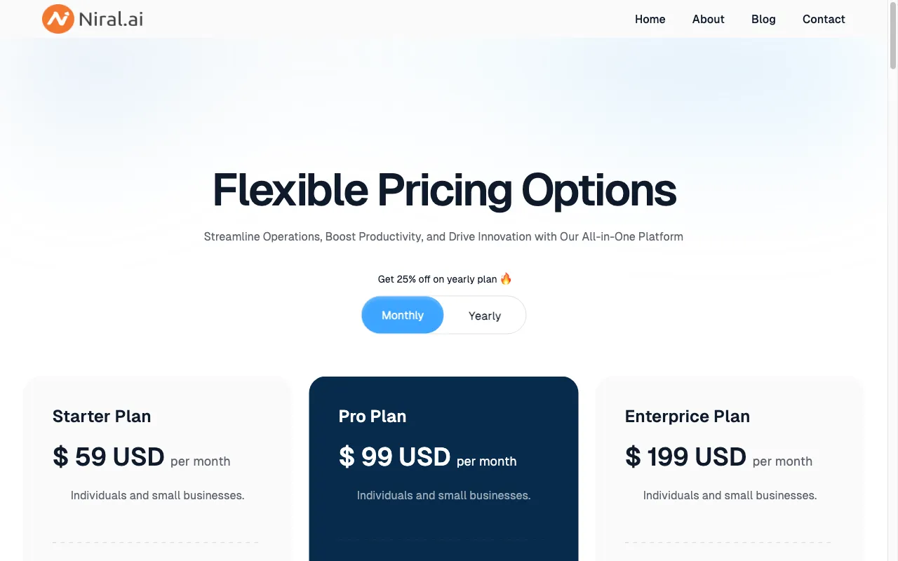 Niral.ai — pricing page