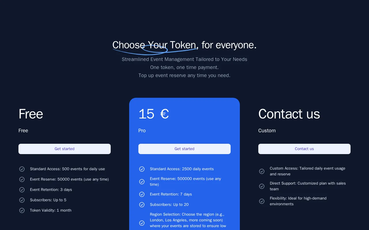 NixBus — pricing page