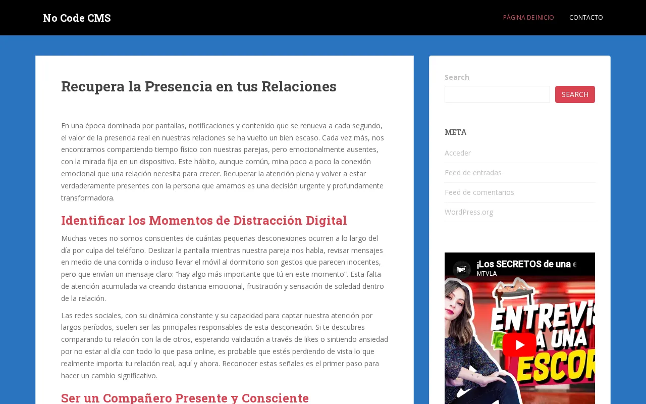 No Code CMS — preview screenshot