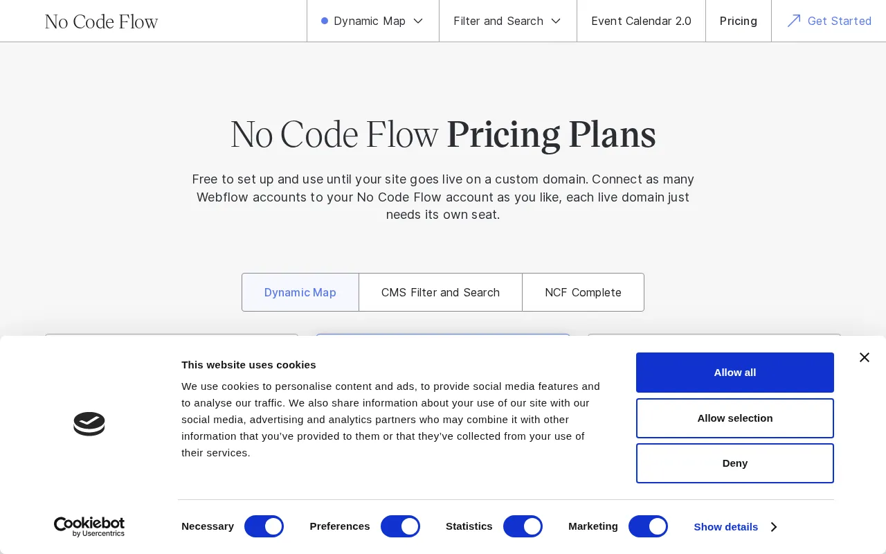 No Code Flow — pricing page