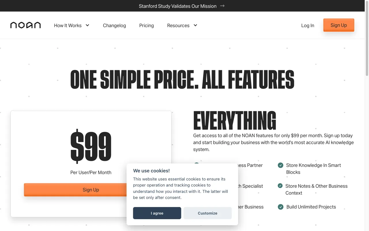 NOAN — pricing page