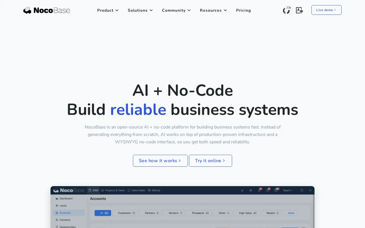 NocoBase — preview screenshot
