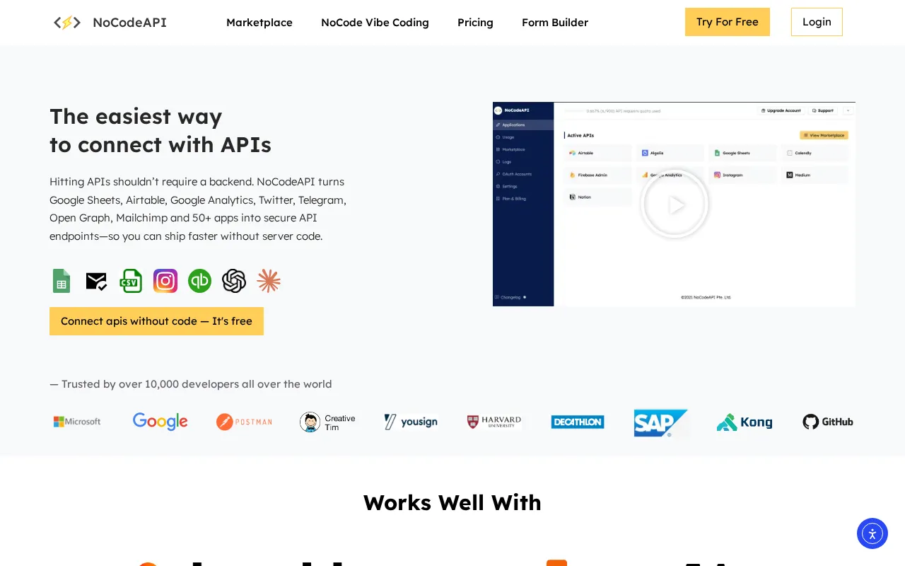 NoCodeAPI — preview screenshot