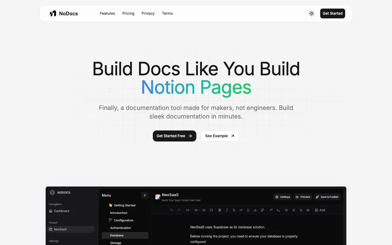 NoDocs — preview screenshot