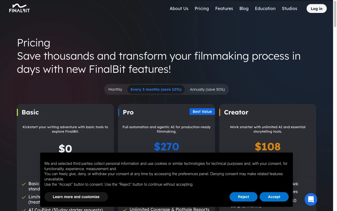 NolanAI — pricing page
