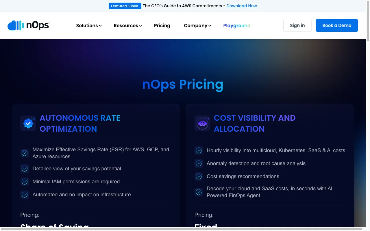 nOps — pricing page