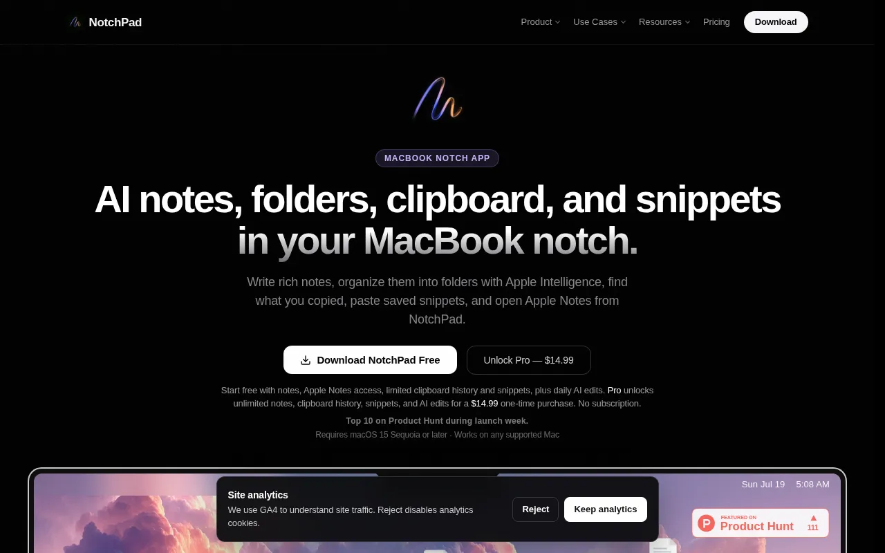 NotchPad — preview screenshot