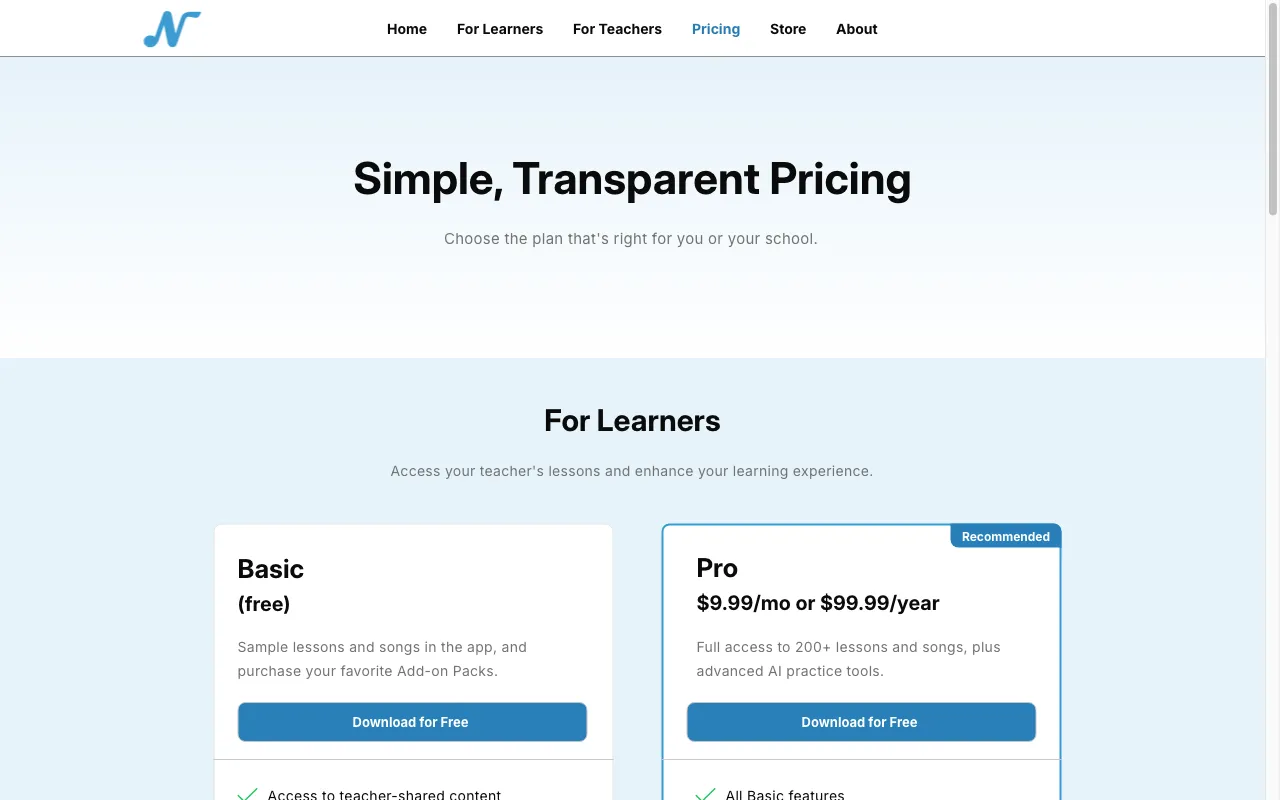 Notewize — pricing page