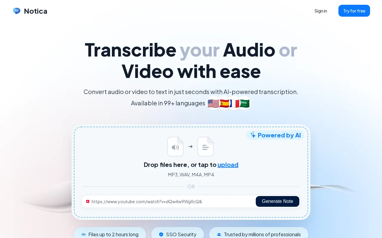 Notica — preview screenshot