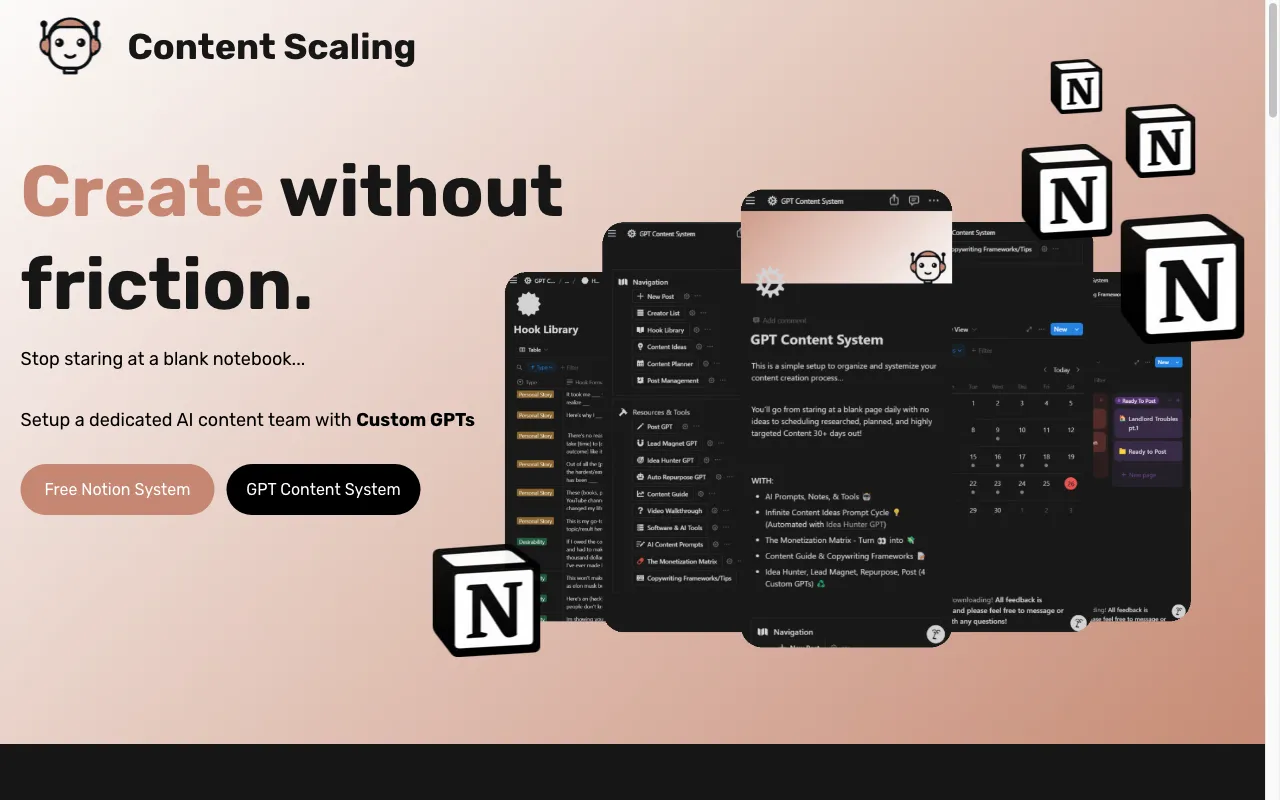 Notion Content Creation System — preview screenshot