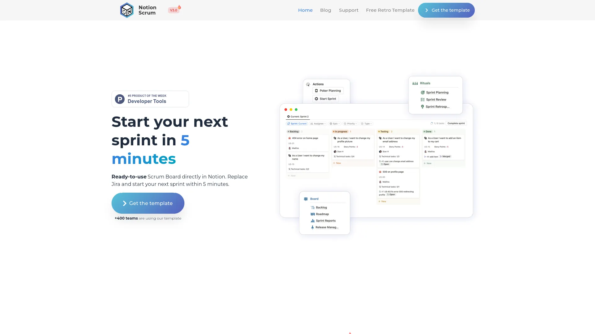 Notion Scrum — preview screenshot