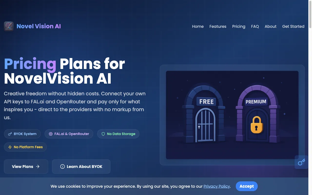 NovelVision AI — pricing page