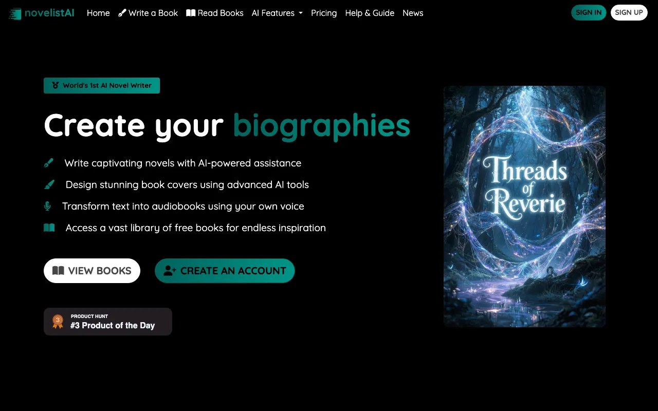 novelistAI — preview screenshot