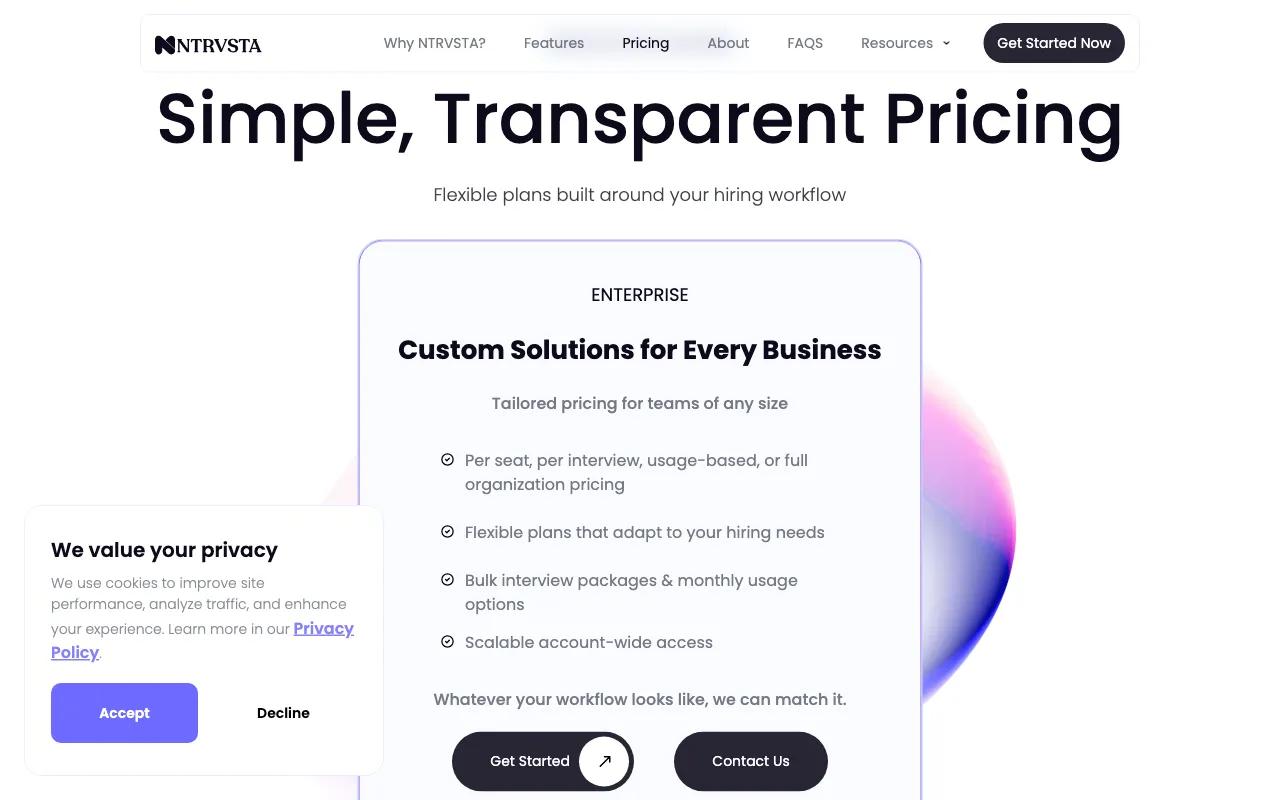 NTRVSTA — pricing page