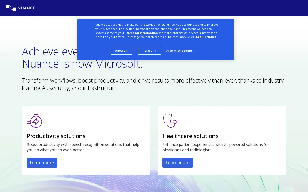Nuance Dragon Speech Recognition — preview screenshot
