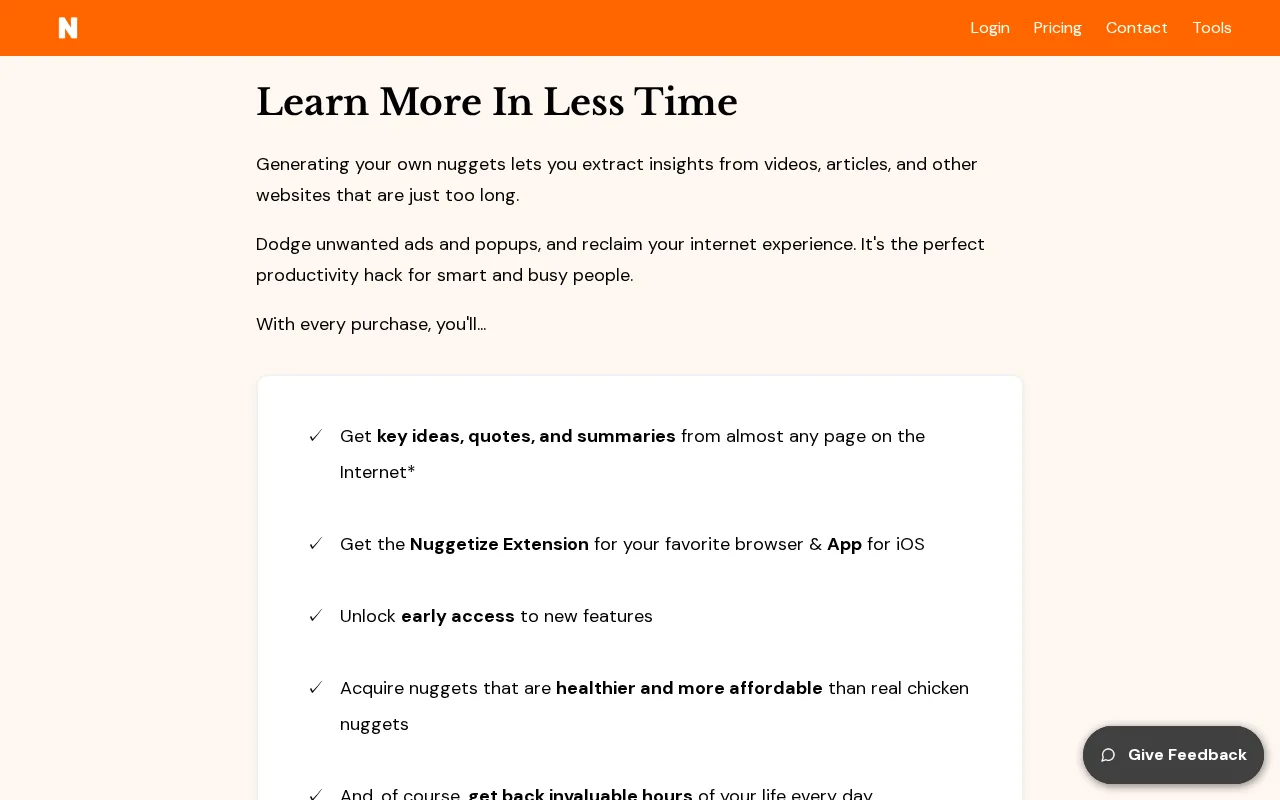 Nuggetize — pricing page