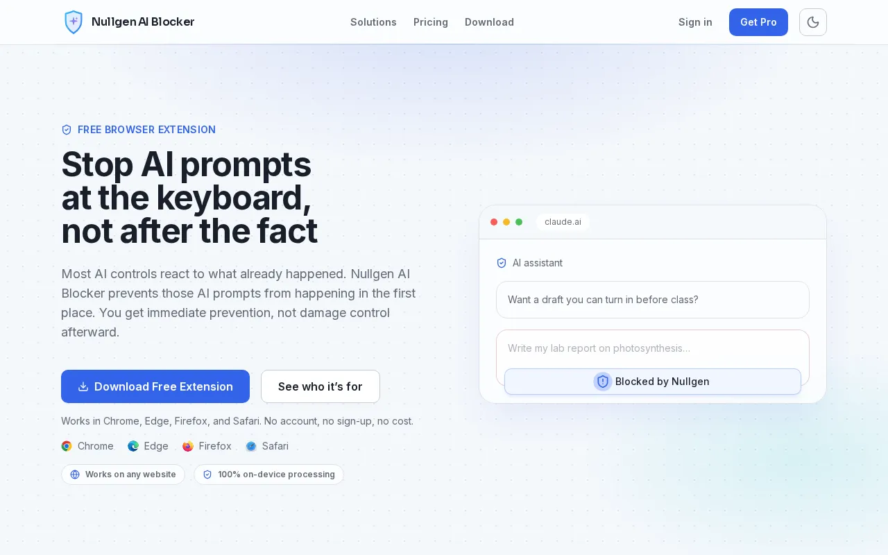 Nullgen AI Blocker — preview screenshot