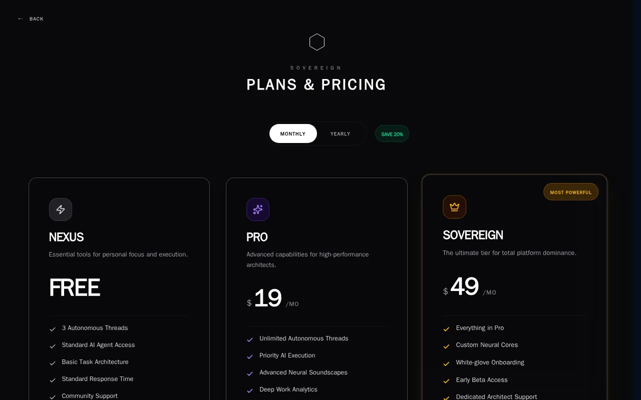 Nullstep — pricing page