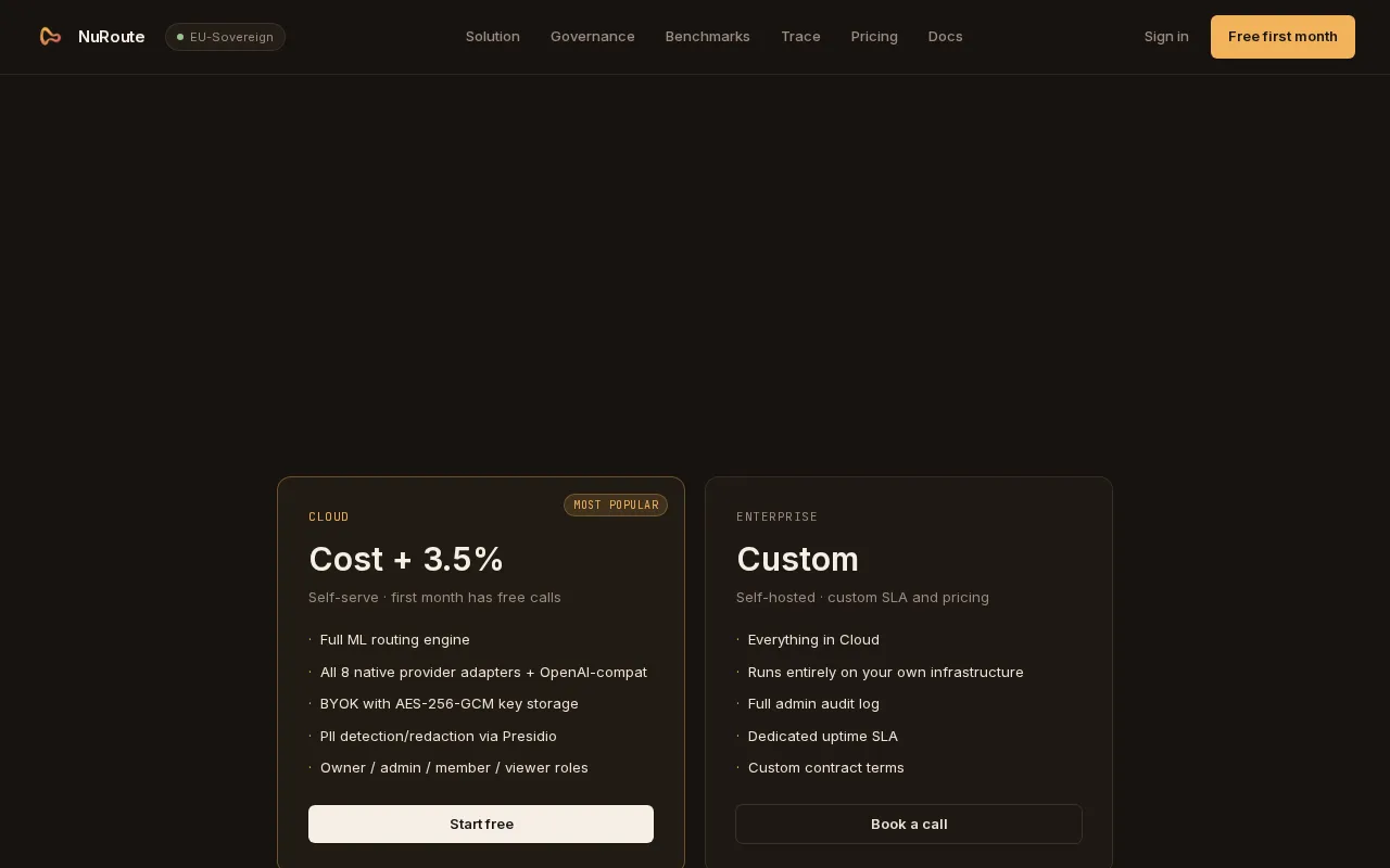 Nuroute — pricing page