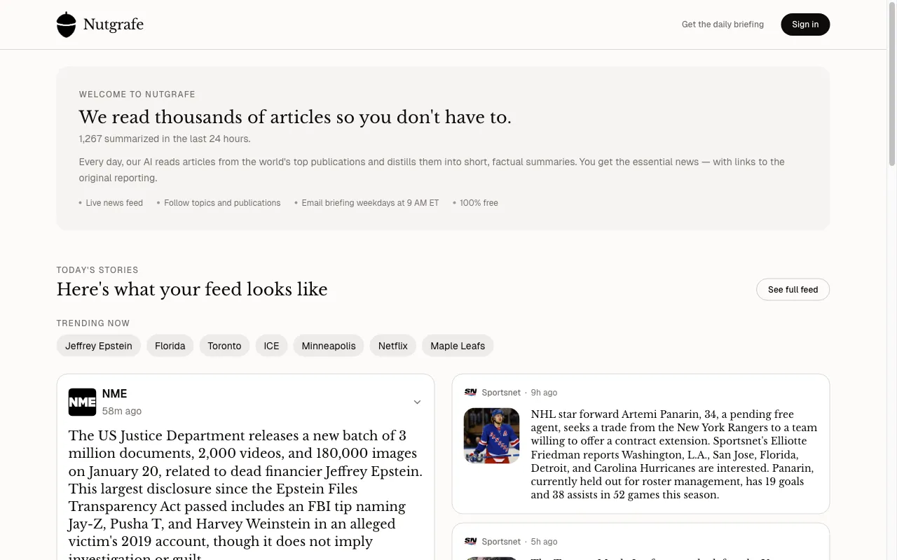 Nutgrafe — preview screenshot