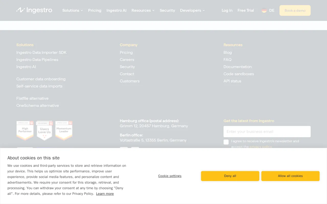 Ingestro — pricing page