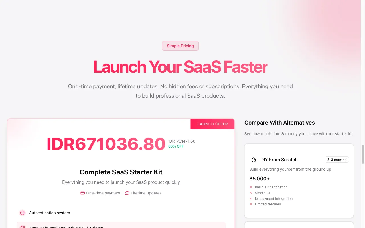NuxtSaaS — pricing page