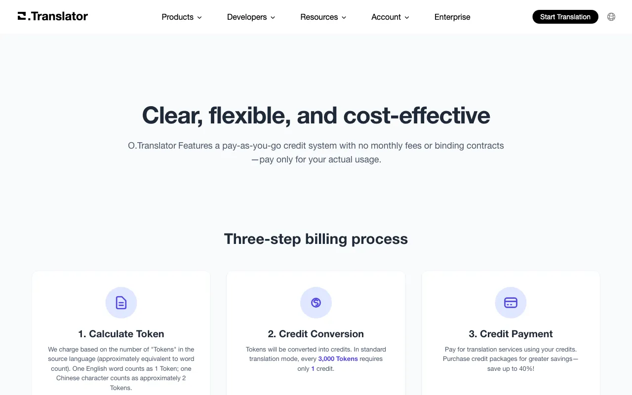 O.Translator — pricing page