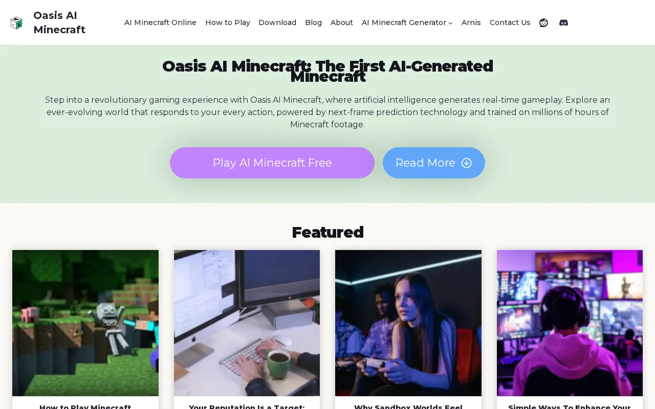 Oasis AI Minecraft — preview screenshot