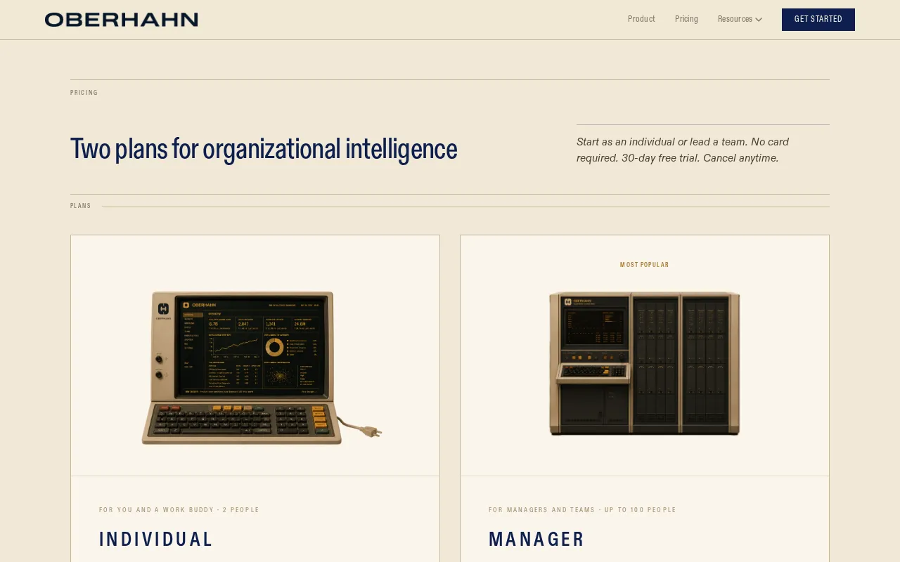 Oberhahn — pricing page