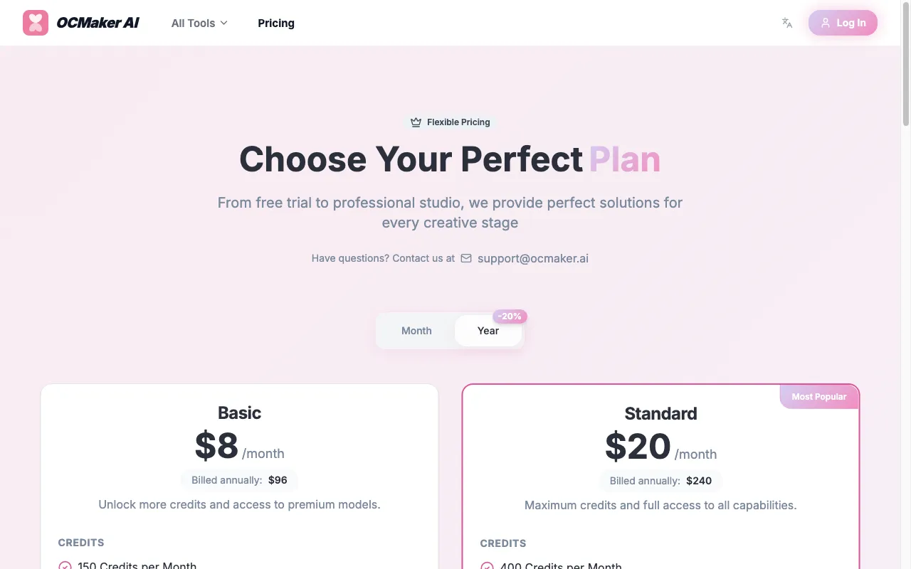 OCMaker AI — pricing page