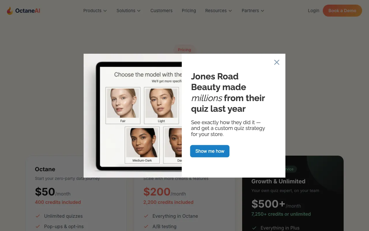 Octane AI — pricing page