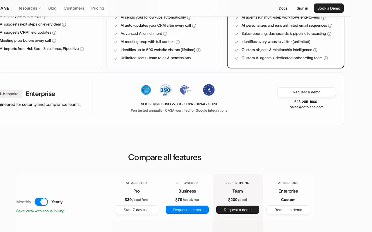 Octolane — pricing page