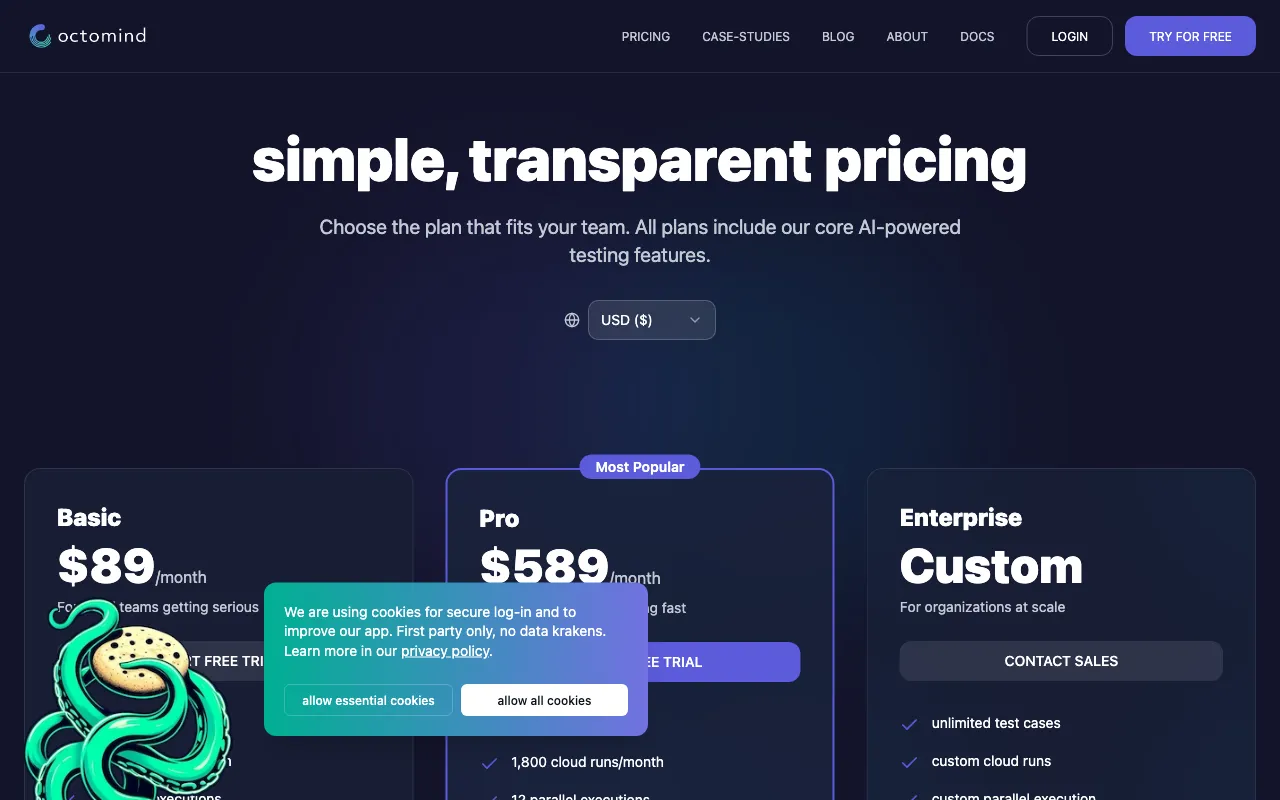 Octomind — pricing page