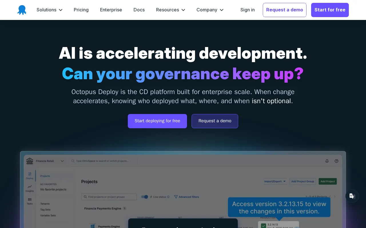 Octopus Deploy — preview screenshot