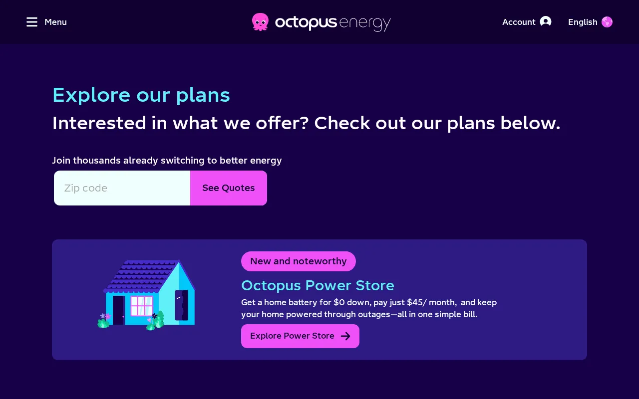 Octopus Energy USA — pricing page