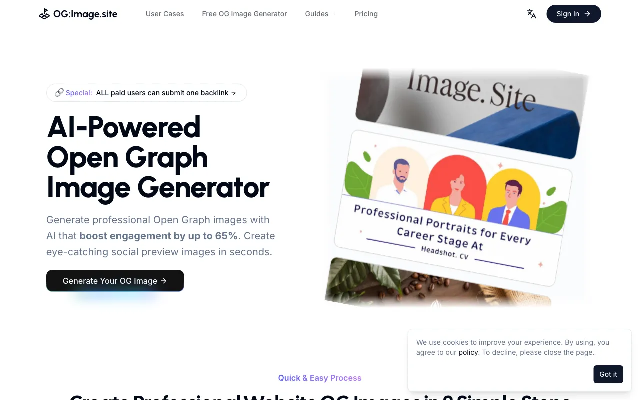 AI OG:Image Generator | Create Perfect Social Media Previews in 10 Seconds — preview screenshot