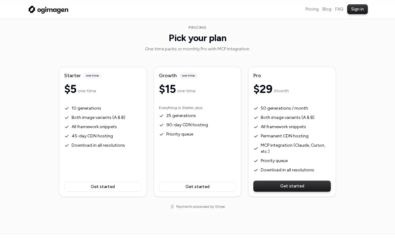 OGImagen — pricing page