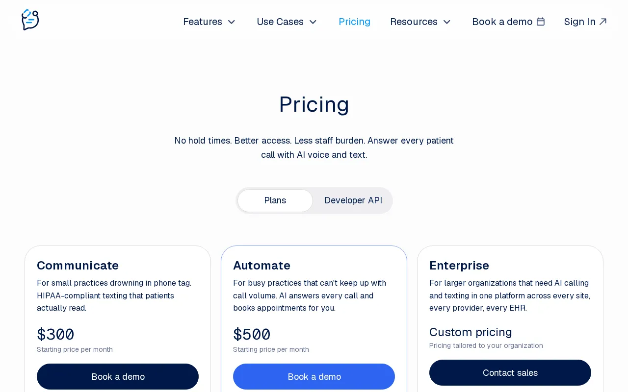 OhMD — pricing page